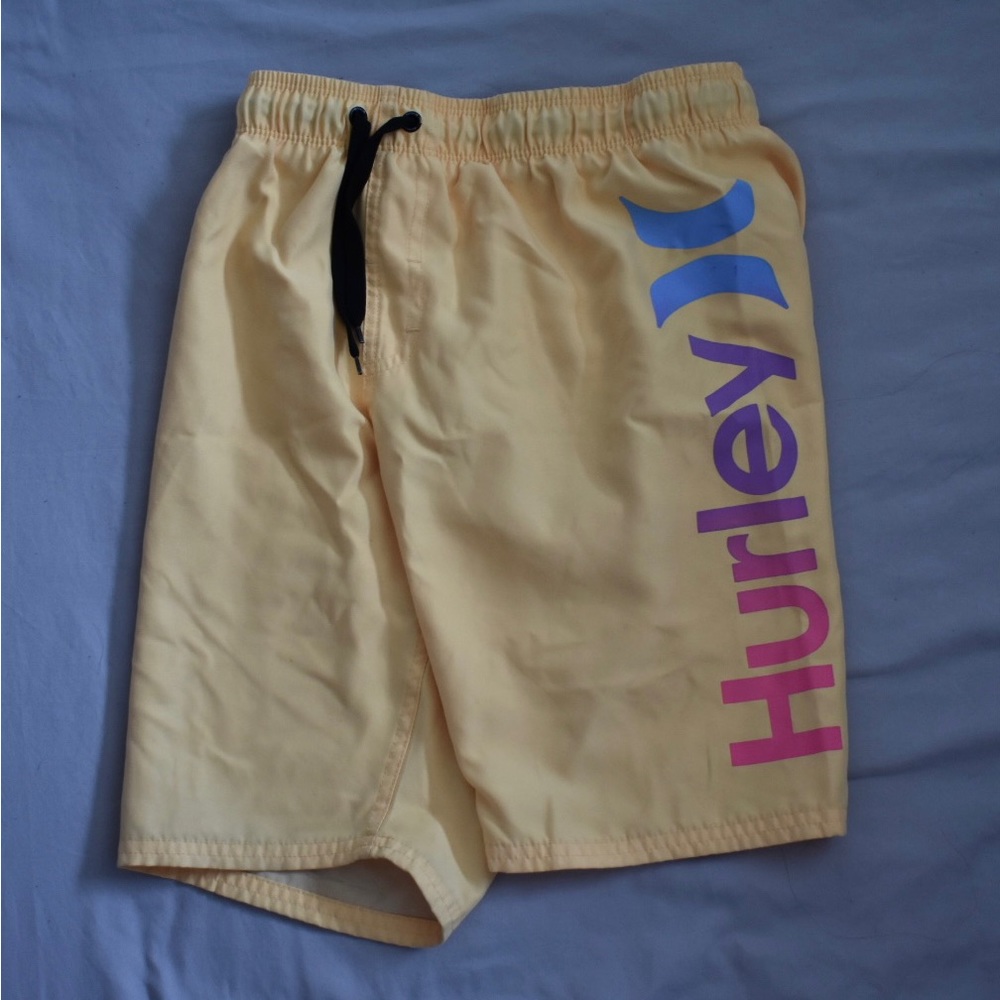 Hurley yellow boys swim trunk shorts swimsuit size M 10-12 years